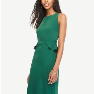 Emerald green Ann Taylor Women's Sleeveless Round Neck Work Bodycon Dress